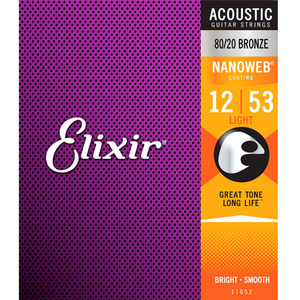 Elixir 엘릭서 80/20 Bronze 나노웹 기타줄 012-053